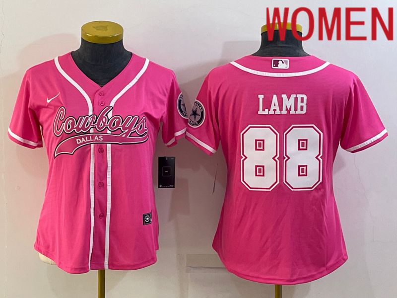 Women Dallas Cowboys #88 Lamb Pink 2022 Nike Co branded NFL Jersey